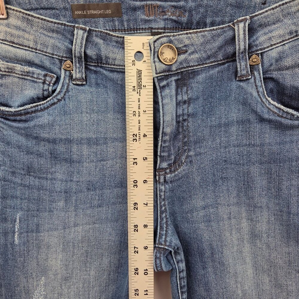 Kut from the Kloth Ankle Straight Leg Jeans Size 6 Medium Wash - Picture 9 of 13